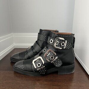 Zara Studded Flat Ankle Boots